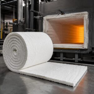 Colcha de fibra cerámica 1050 °C para aislamiento térmico de hornos industriales